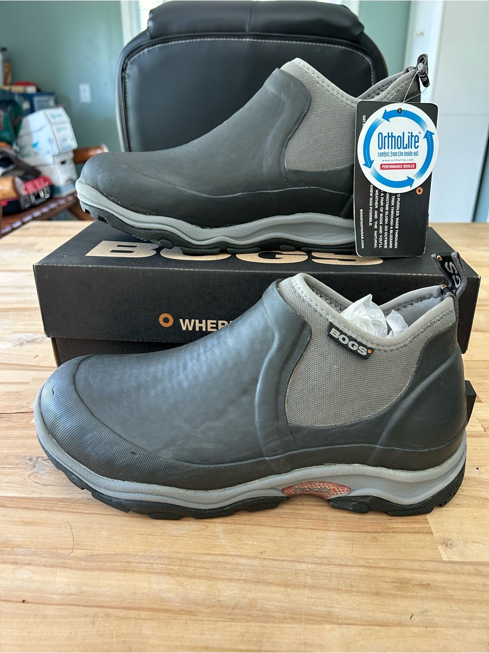 Bogs Women’s Black and Gray Waterproof Ankle Work Boots